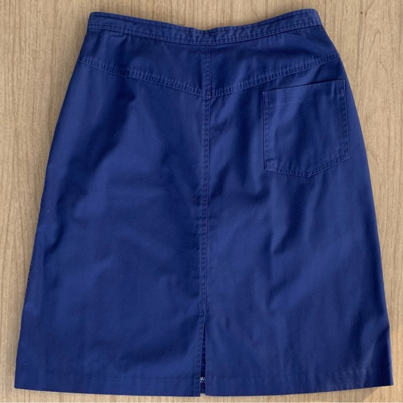 Vintage Skirt navy blue Donnkenny A-line midi skirt Pleating Pockets 30in Waist - Picture 9 of 16